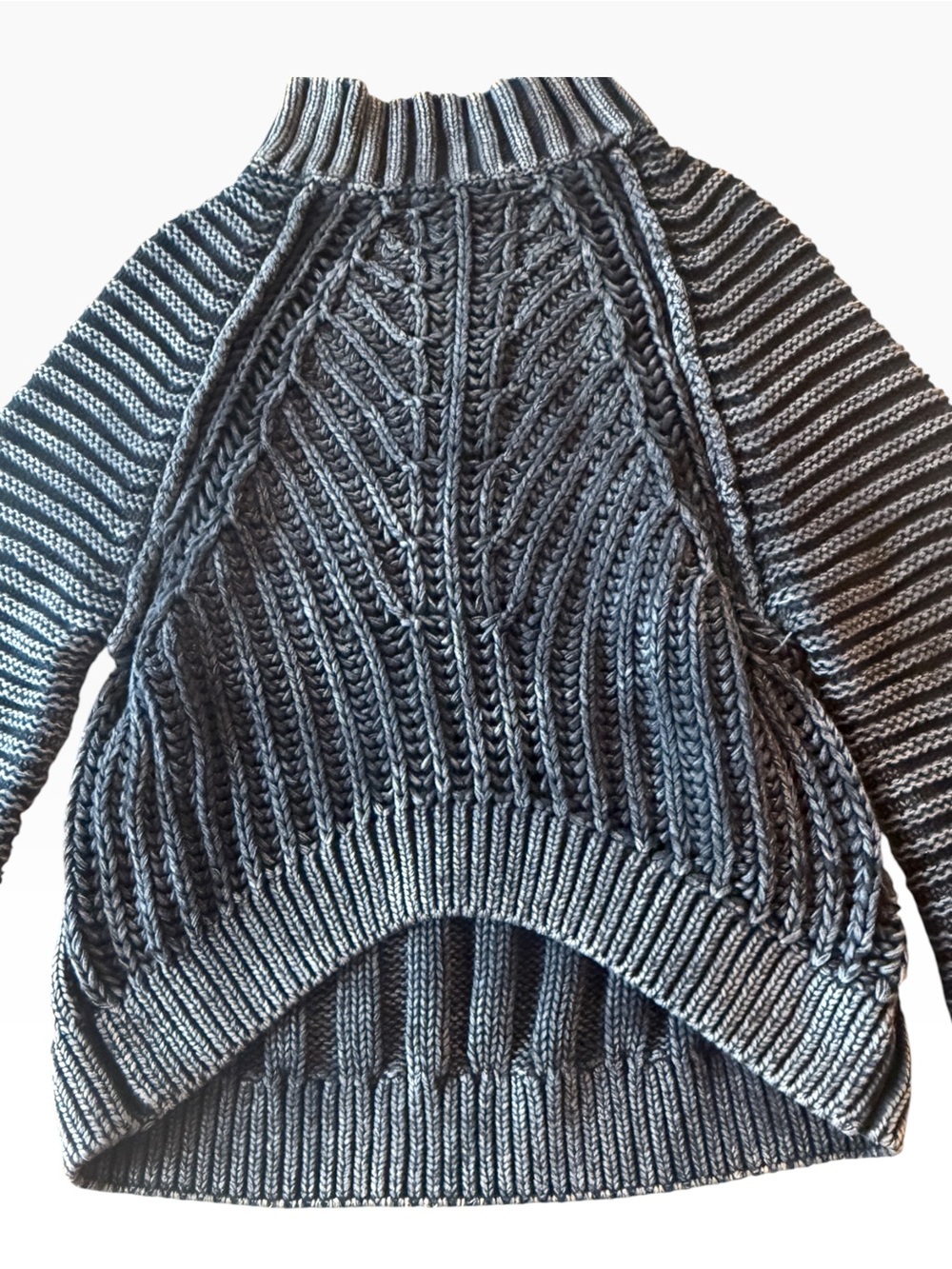 Free People Gray Striped Cable Knit Turtleneck Sweater XS - perfect condition! - Picture 7 of 14